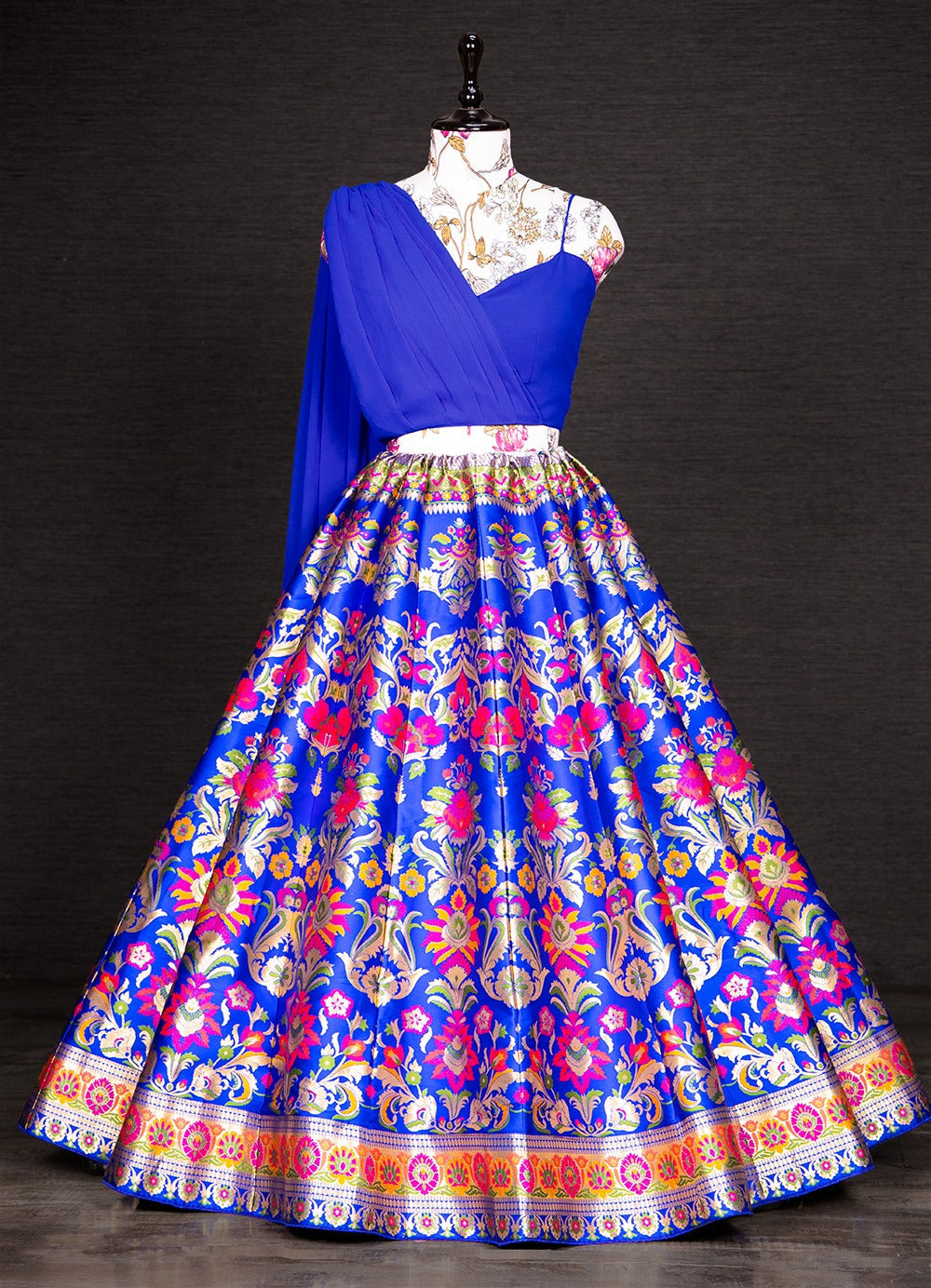 Resplendent Banarasi Silk Zari Weaving Worked Lehenga With Blouse - Ethnicwish