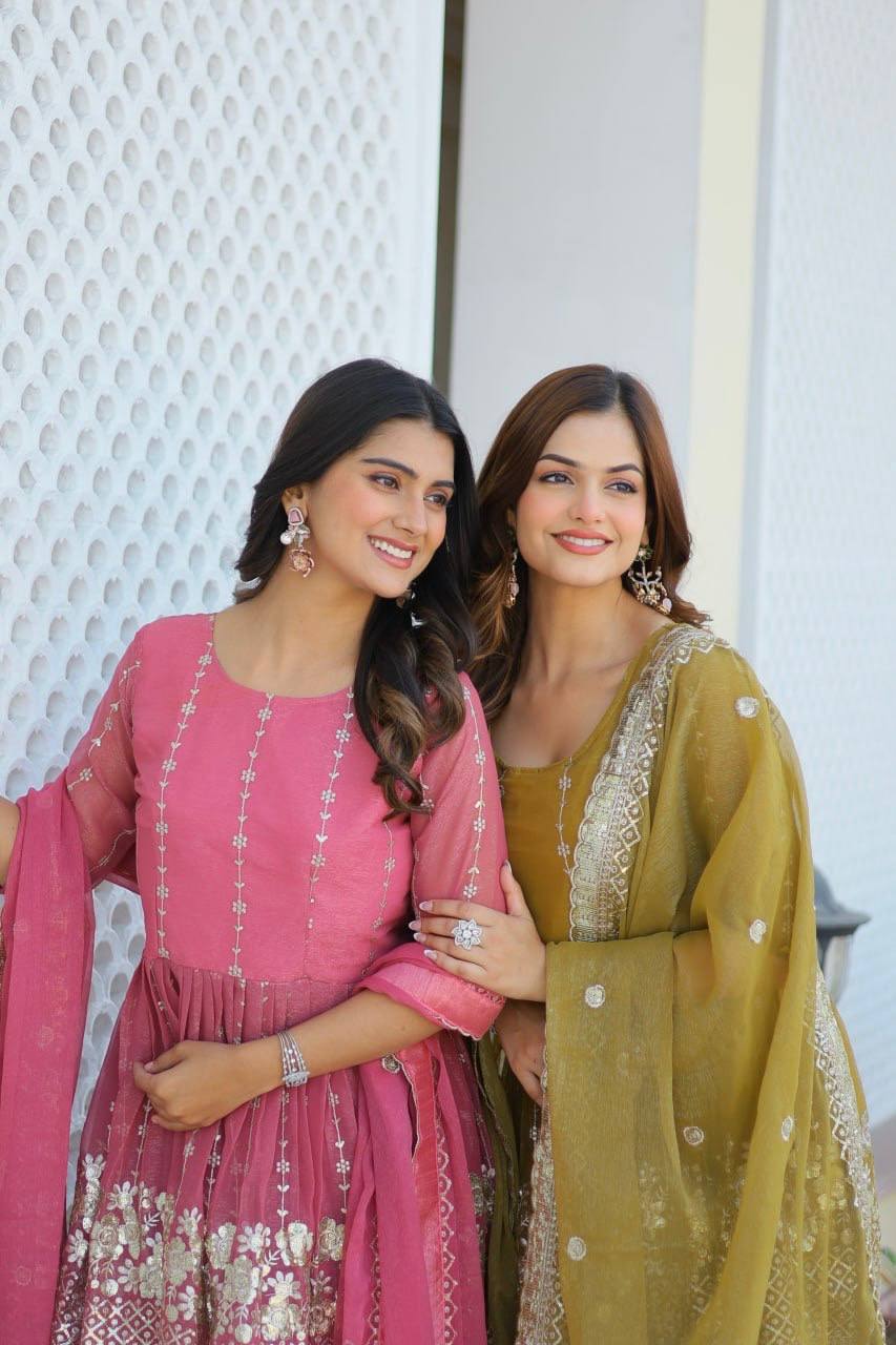 Elegant Pure Simmar Sharara Set with Heavy 3mm Sequence Embroidery Work - ETHNICDEAL