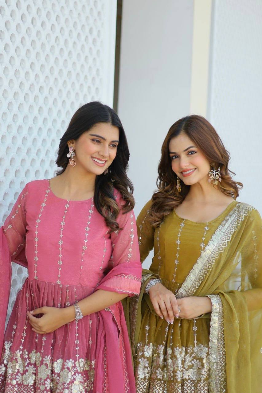 Elegant Pure Simmar Sharara Set with Heavy 3mm Sequence Embroidery Work - ETHNICDEAL