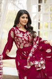 Elegant Faux Georgette Gown with Heavy Sequence Thread Work - ETHNICDEAL
