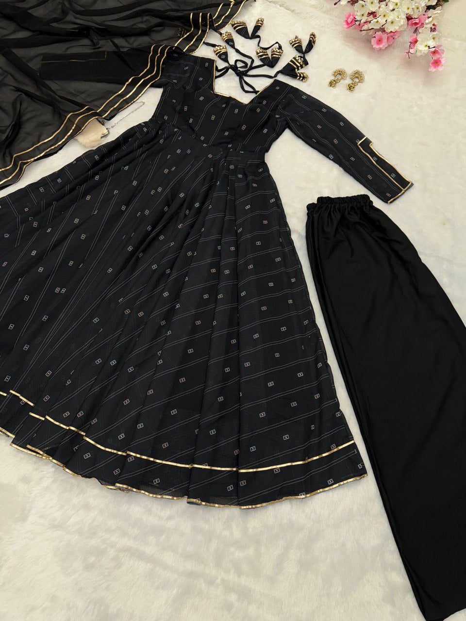 Divine Softy Chex Digital Printed Top Palazzo Suit - Ethnicwish