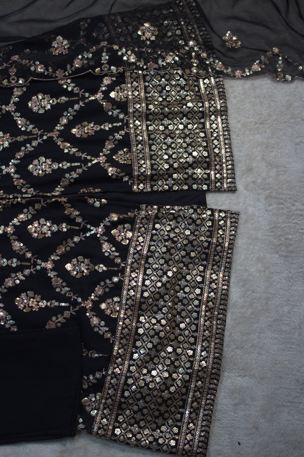 Barkha's Black Colored Anarkali Suit Set