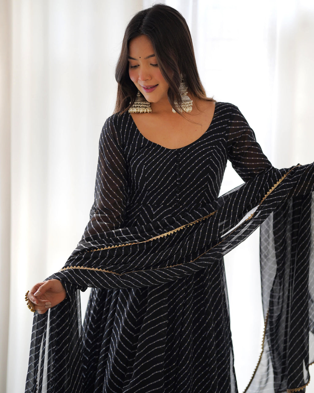 Splendid Faux Georgette Printed Fully Stitched Anarkali Pant Suit - Ethnicwish