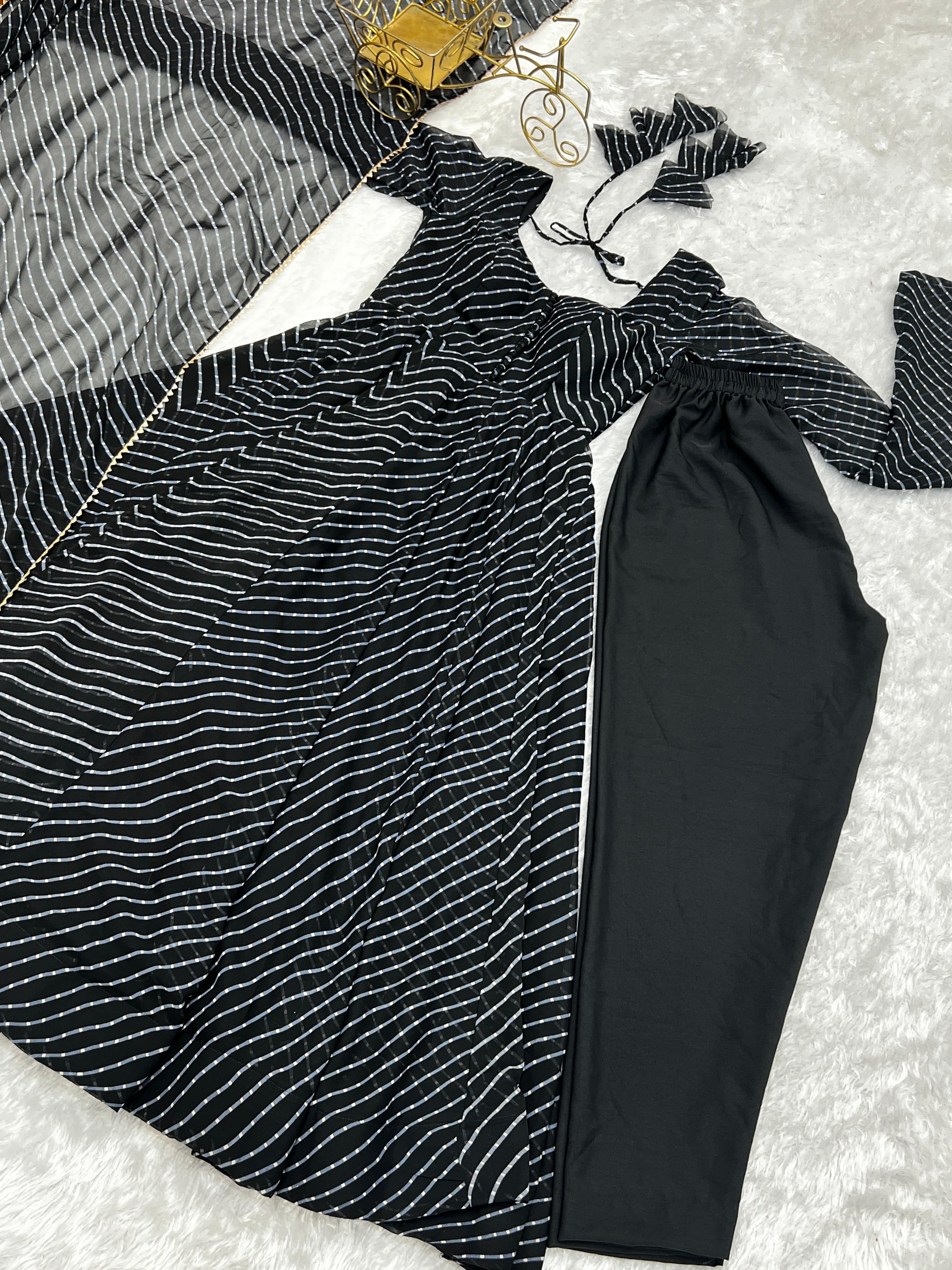 Splendid Faux Georgette Printed Fully Stitched Anarkali Pant Suit - Ethnicwish