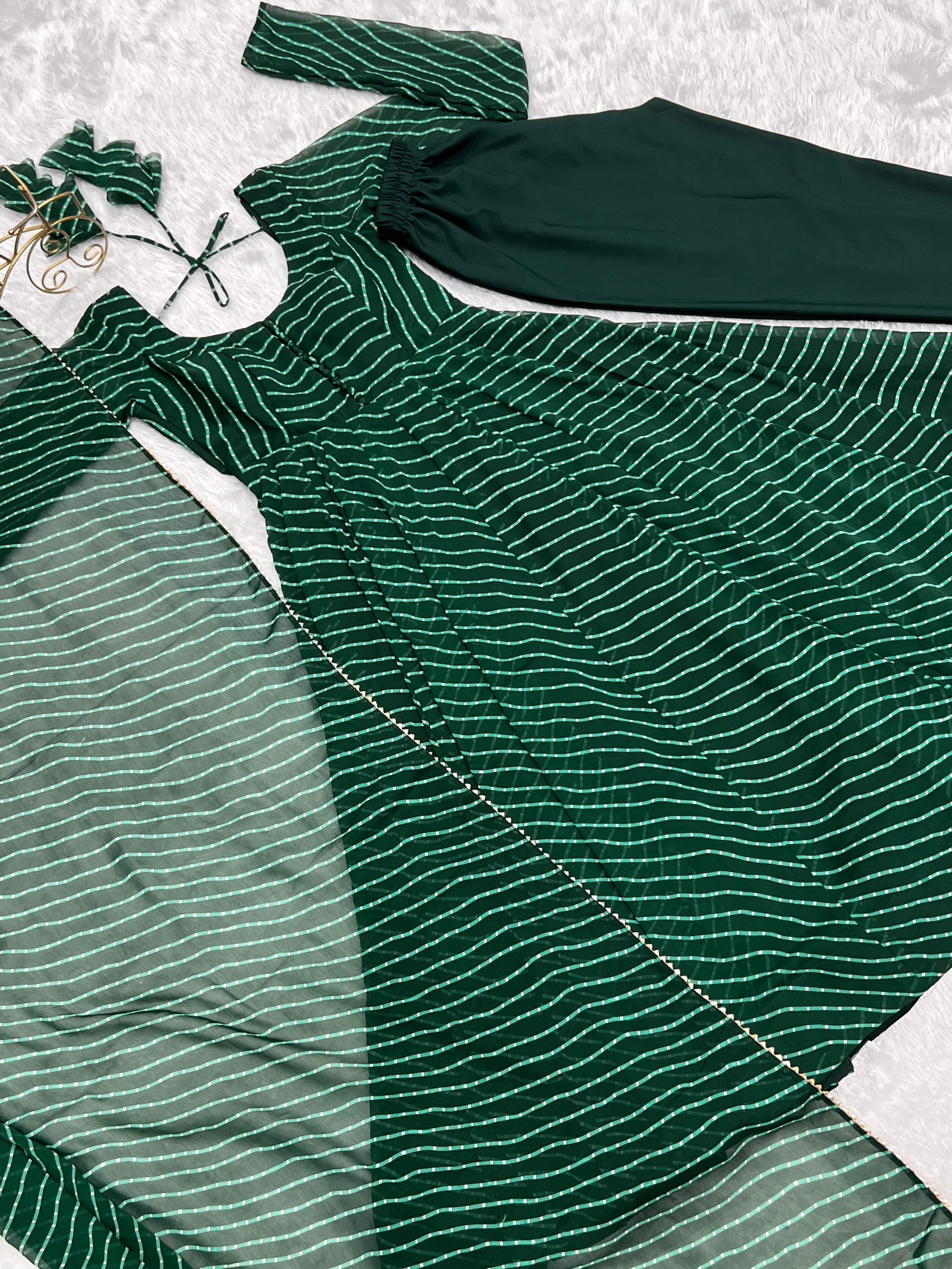 Splendid Faux Georgette Printed Fully Stitched Anarkali Pant Suit - Ethnicwish