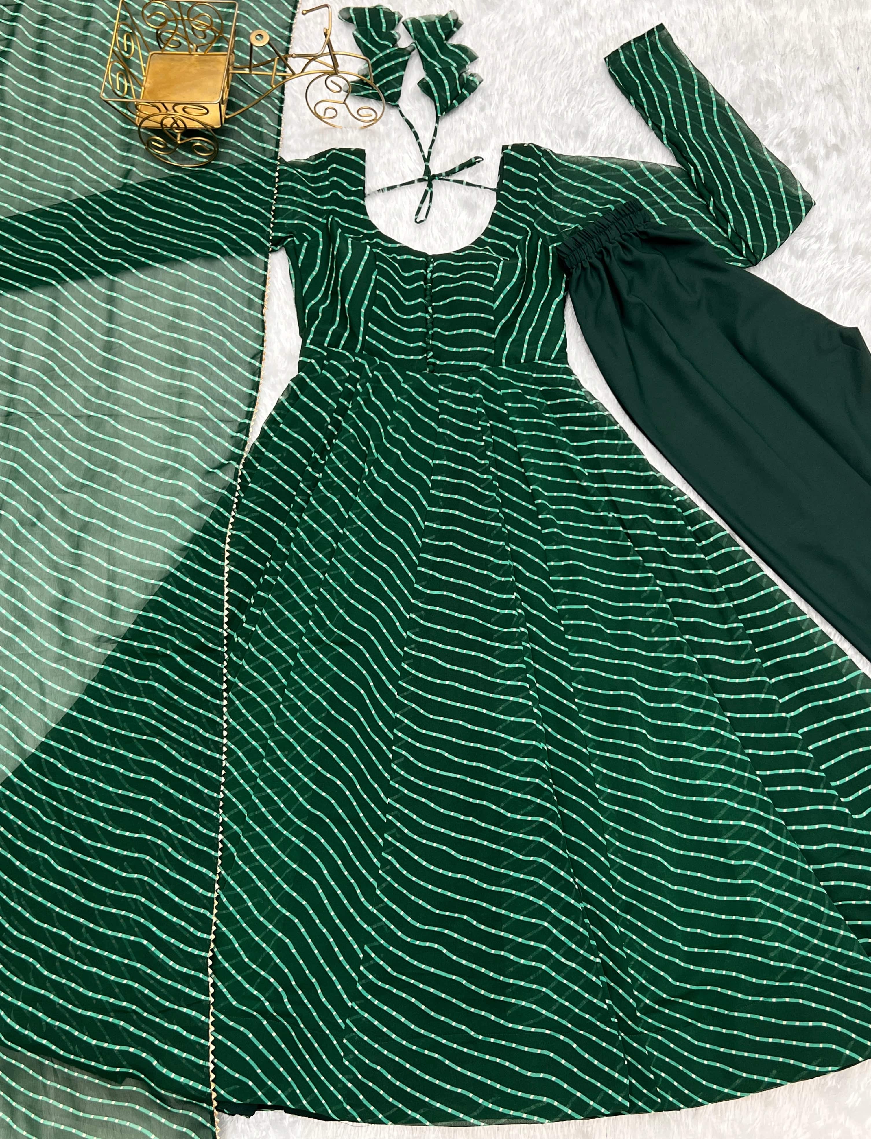 Splendid Faux Georgette Printed Fully Stitched Anarkali Pant Suit - Ethnicwish