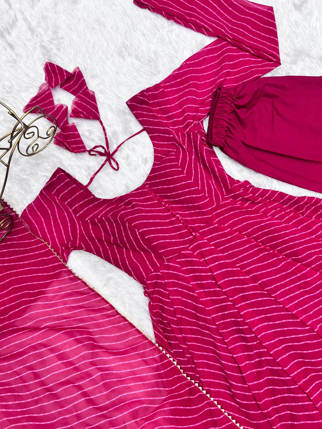 Splendid Faux Georgette Printed Fully Stitched Anarkali Pant Suit - Ethnicwish