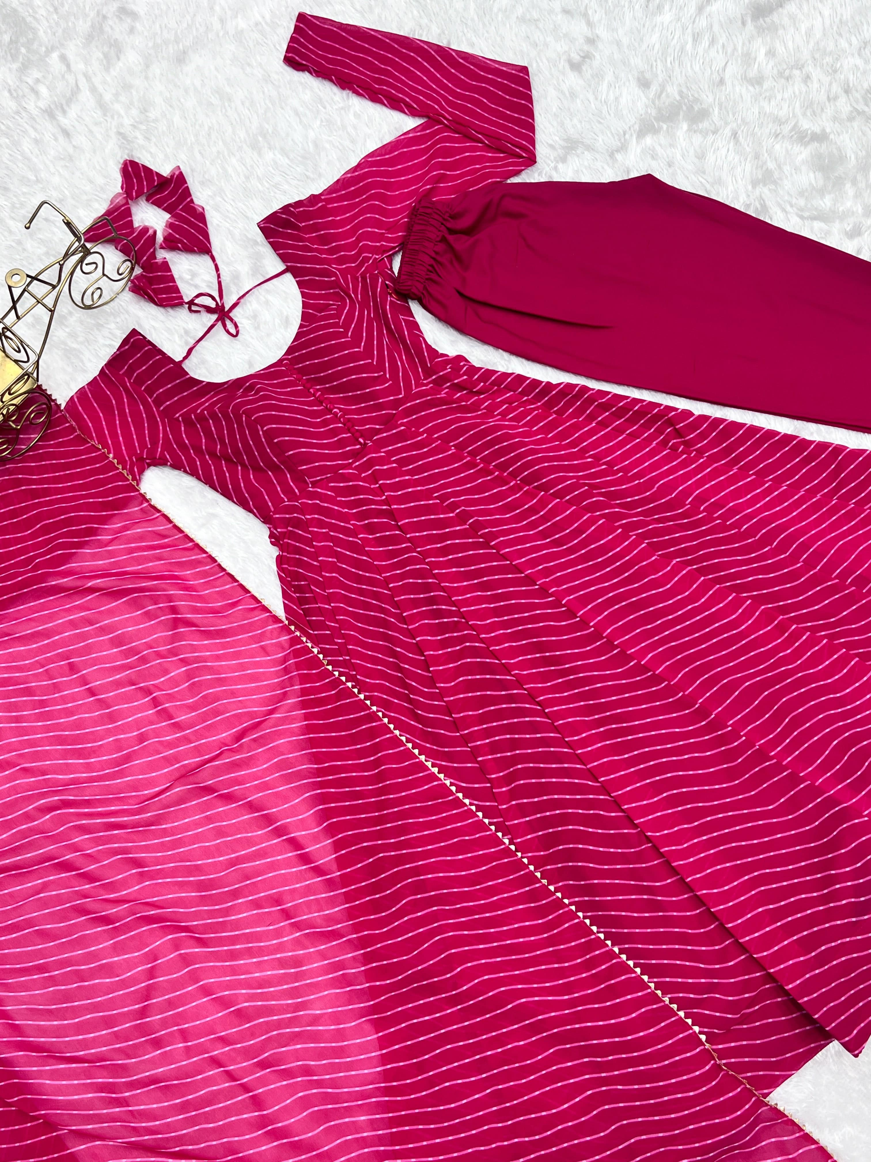 Splendid Faux Georgette Printed Fully Stitched Anarkali Pant Suit - Ethnicwish