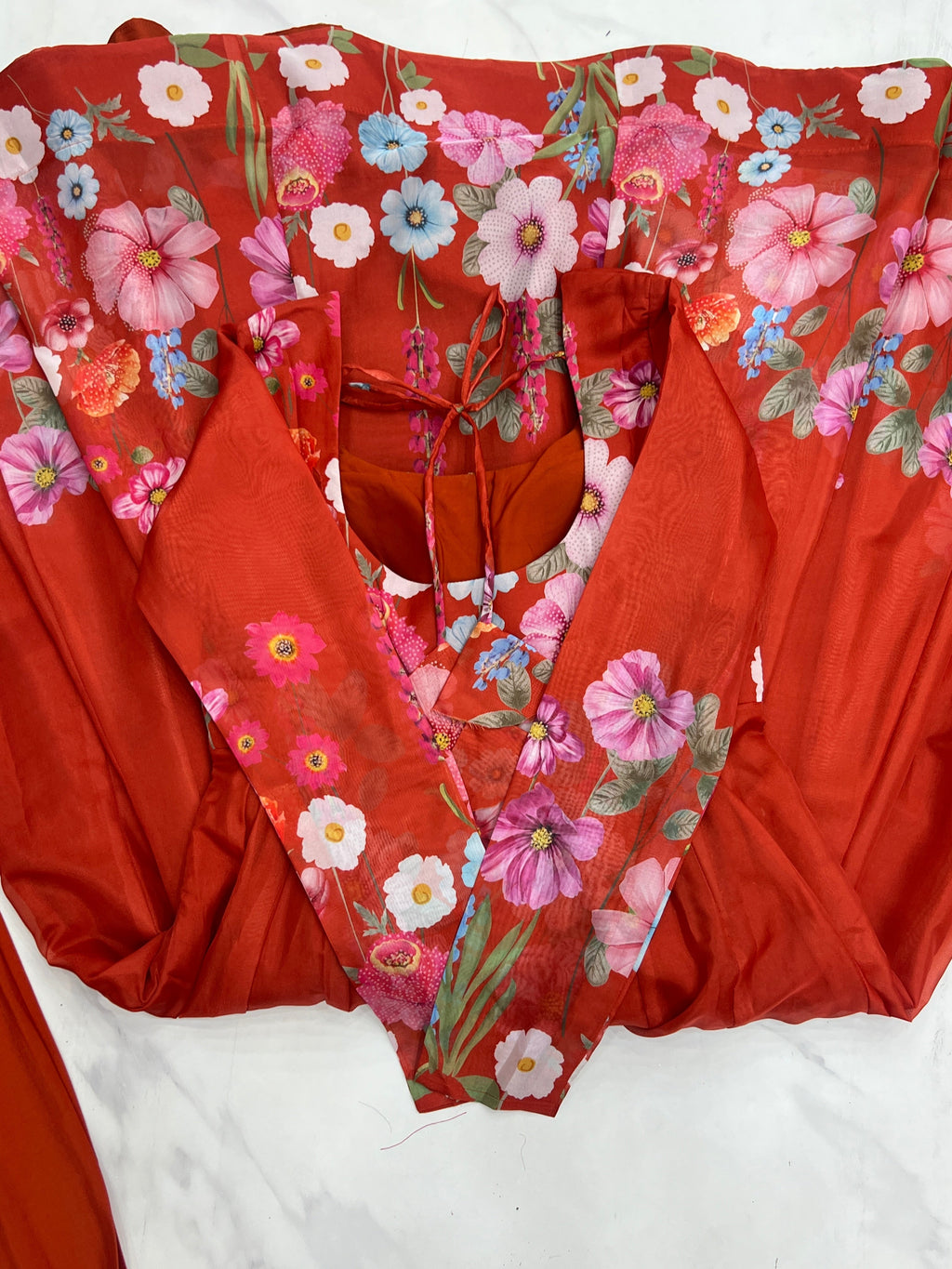 Breathtaking Organza Silk Floral Printed Designer Anarkali Pant Suit - ETHNICDEAL