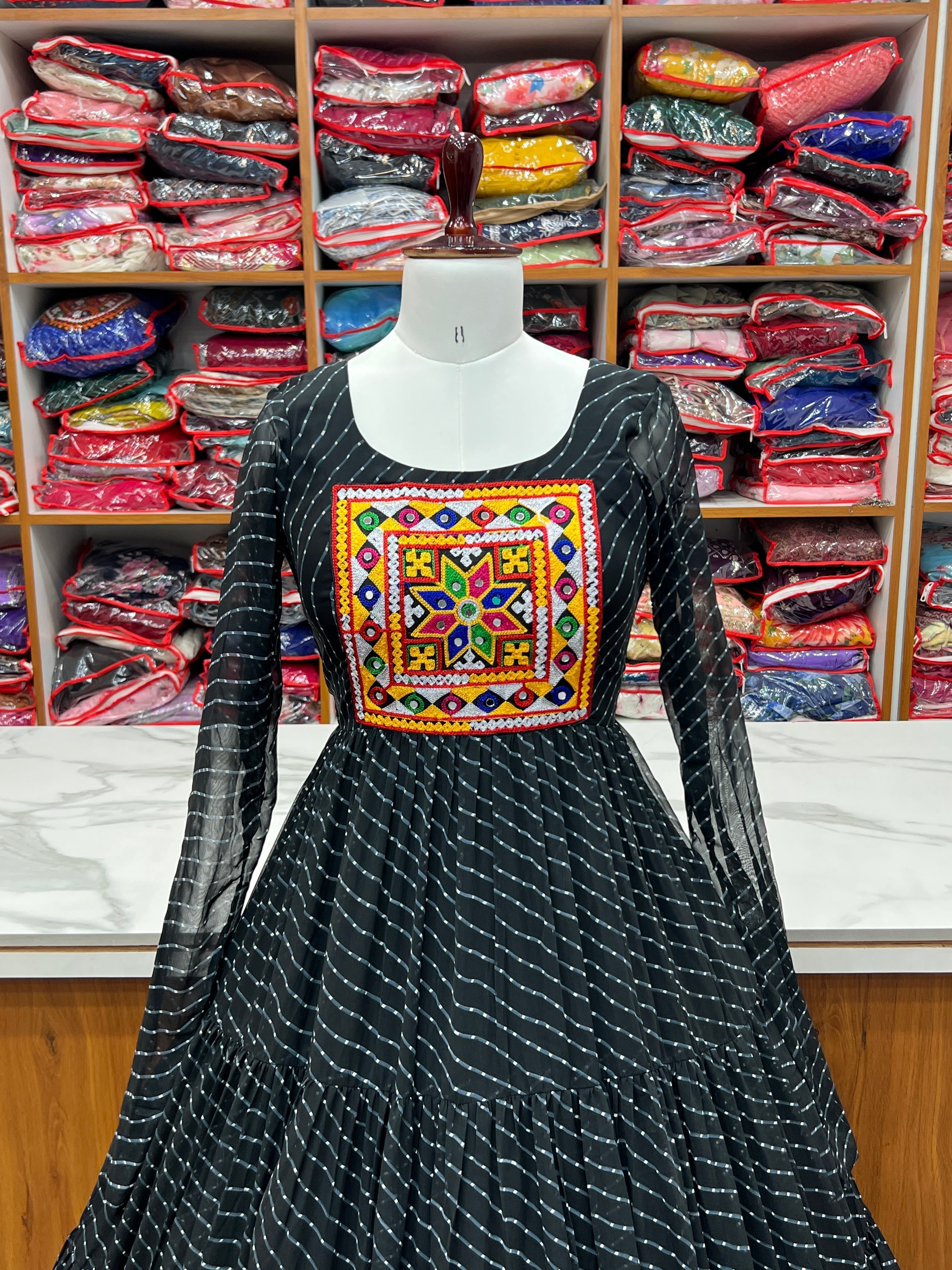 Arresting Navratri Wear Fully Stitched Designer Gown - Ethnicwish