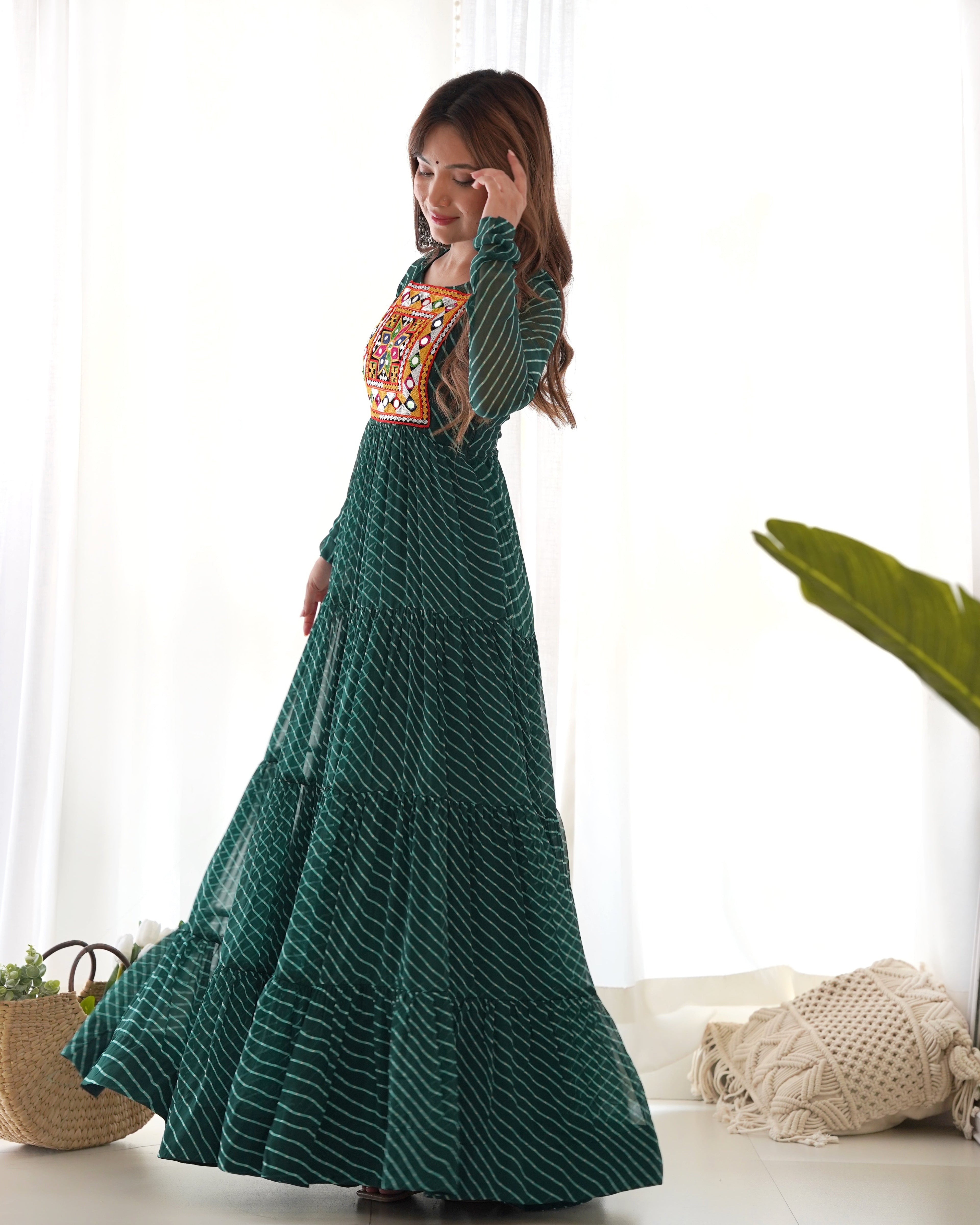 Arresting Navratri Wear Fully Stitched Designer Gown - Ethnicwish