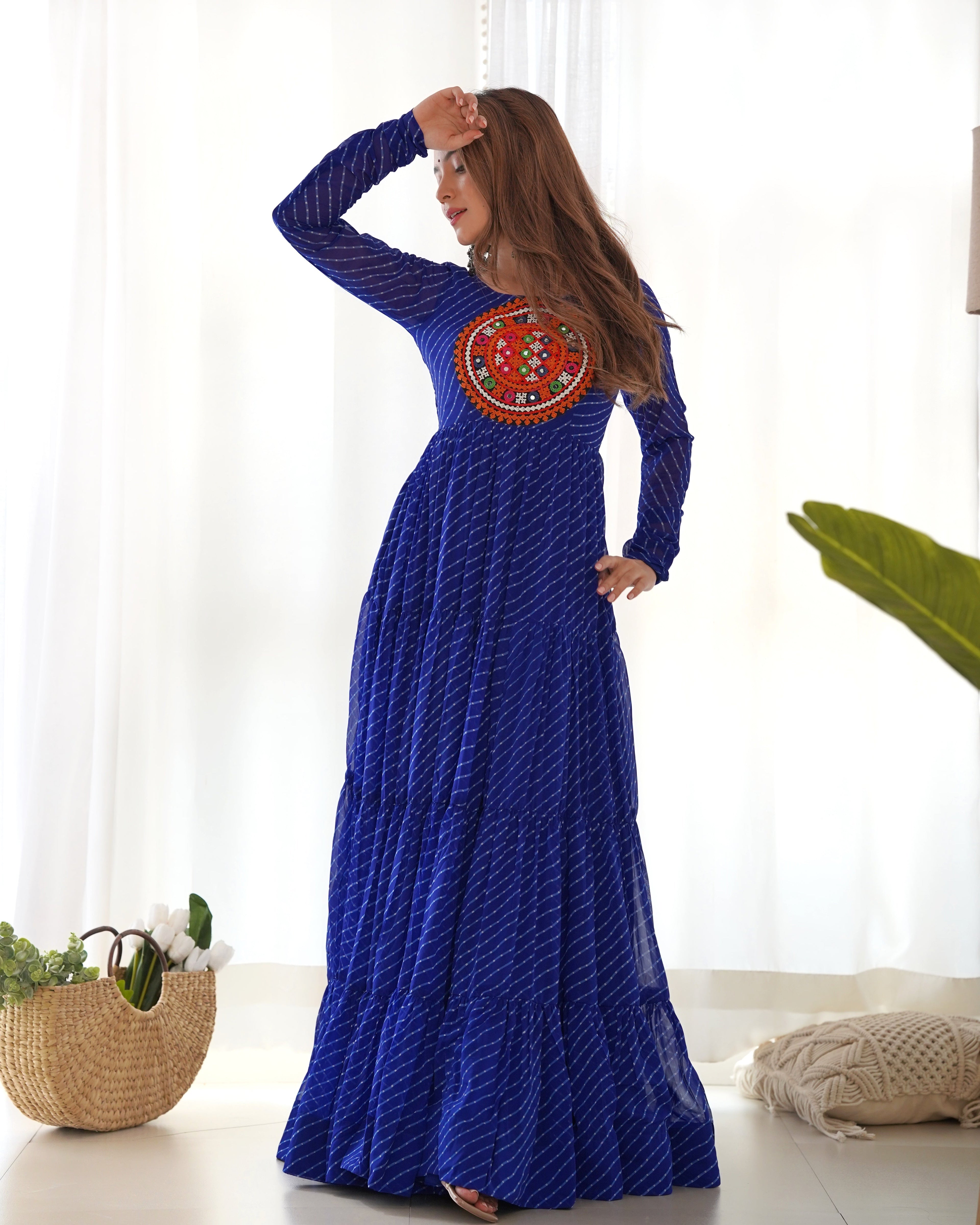 Arresting Navratri Wear Fully Stitched Designer Gown - Ethnicwish