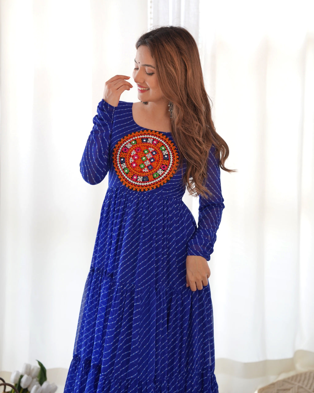Arresting Navratri Wear Fully Stitched Designer Gown - Ethnicwish