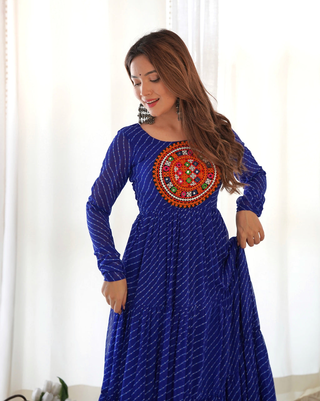 Arresting Navratri Wear Fully Stitched Designer Gown - Ethnicwish