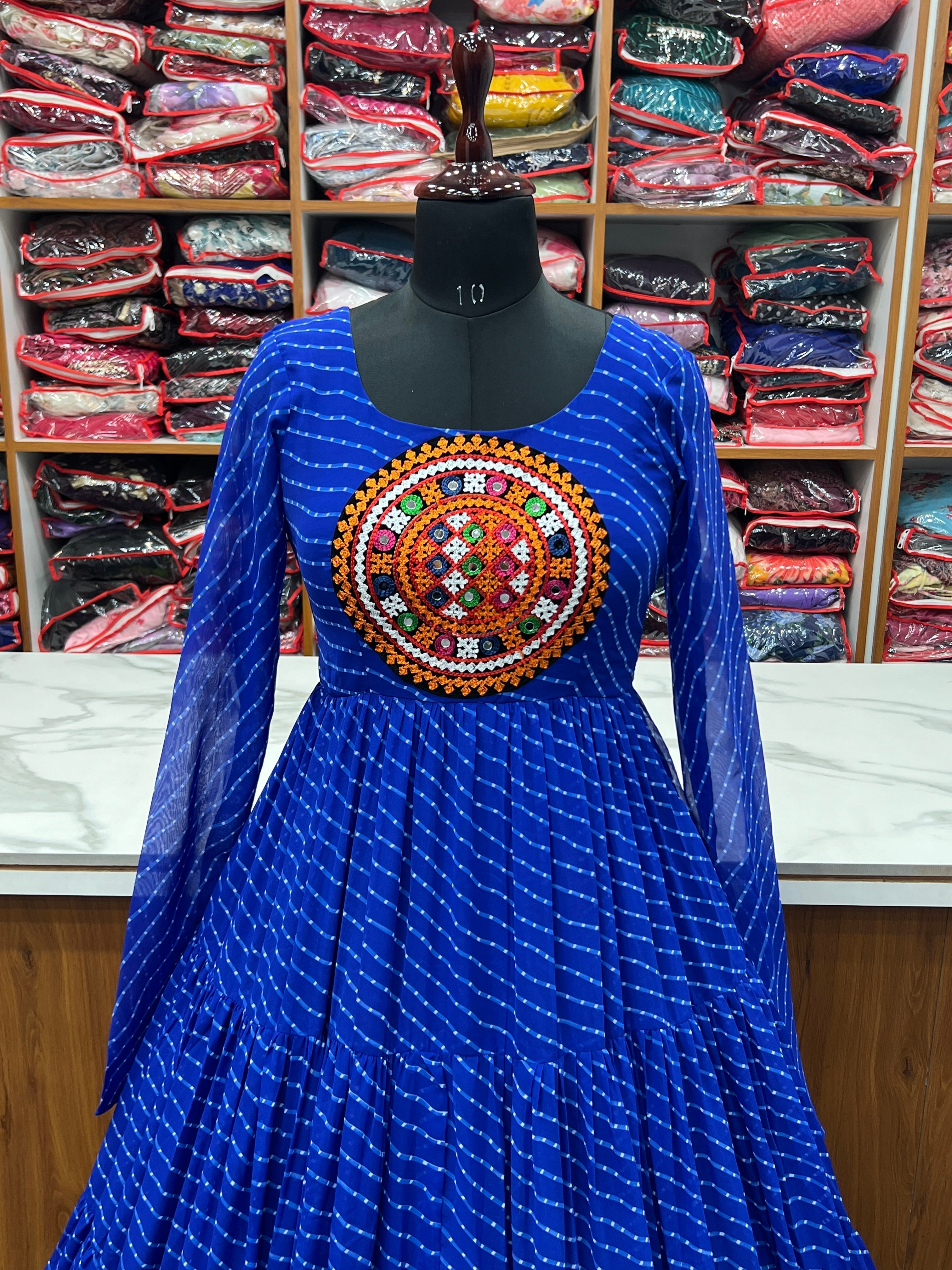 Arresting Navratri Wear Fully Stitched Designer Gown - Ethnicwish