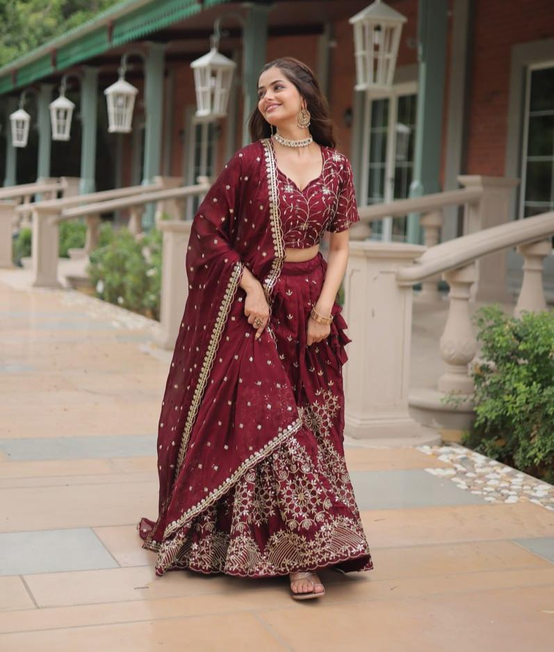 Alluring Rangoli Silk Heavy Sequins Embroidered Designer Lehenga Choli - Ethnicwish