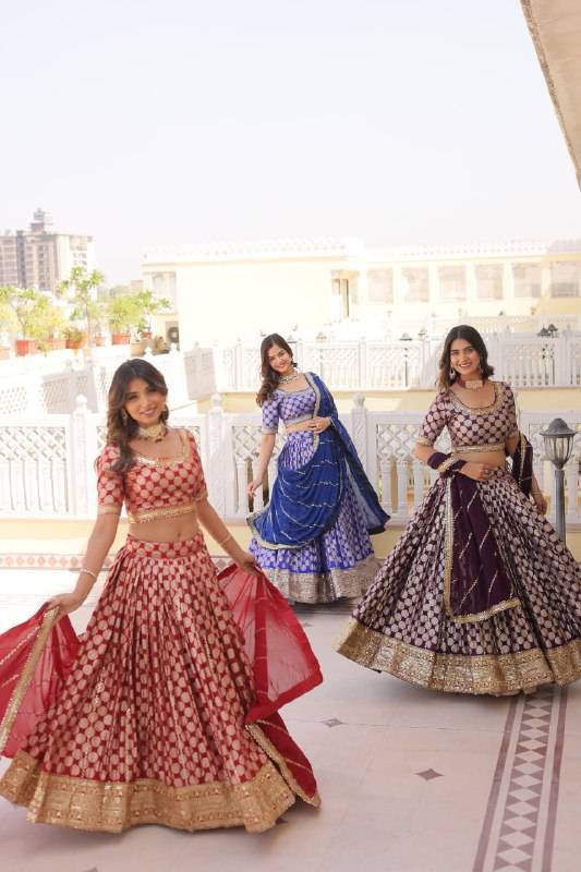 Gorgeous Viscous Jacquard Wedding Wear Lehenga Choli - Ethnicwish
