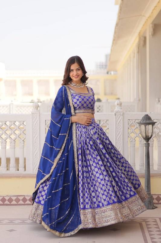 Gorgeous Viscous Jacquard Wedding Wear Lehenga Choli - Ethnicwish