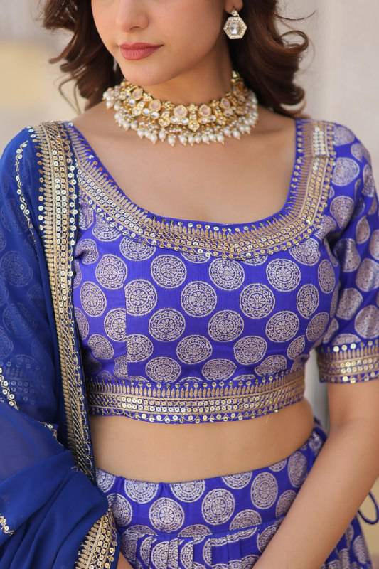 Gorgeous Viscous Jacquard Wedding Wear Lehenga Choli - Ethnicwish