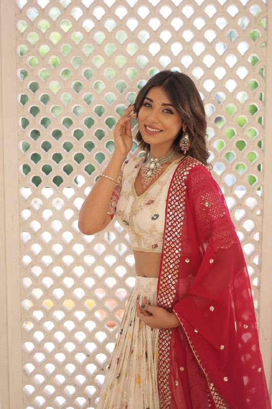 Resplendent Viscous Jacquard Sequins Embroidered Wedding Wear Lehenga Choli - Ethnicwish