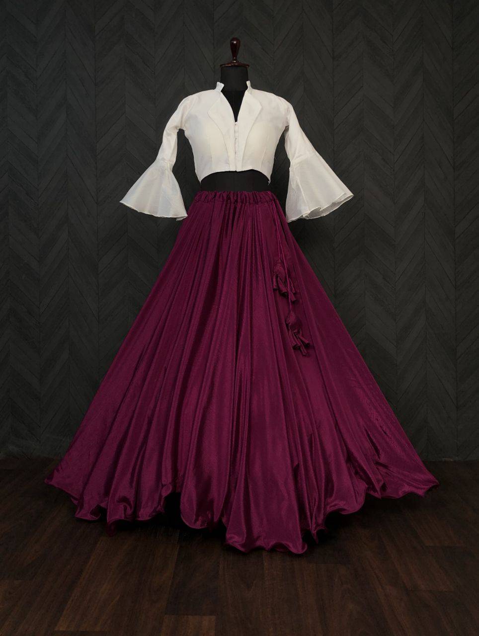 Passionate Chinon Fully Stitched Lehenga Choli Set - Ethnicwish