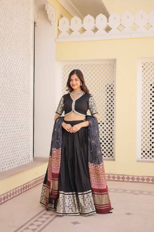 Stunning Viscous Jacquard Sequins Embroidered Lehenga Choli - Ethnicwish