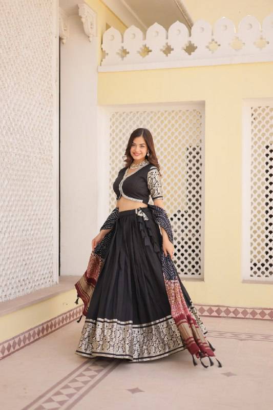 Stunning Viscous Jacquard Sequins Embroidered Lehenga Choli - Ethnicwish