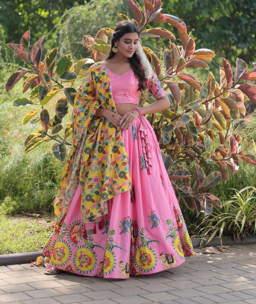 Charming Dola Silk Printed Lehenga Choli Set - Ethnicwish