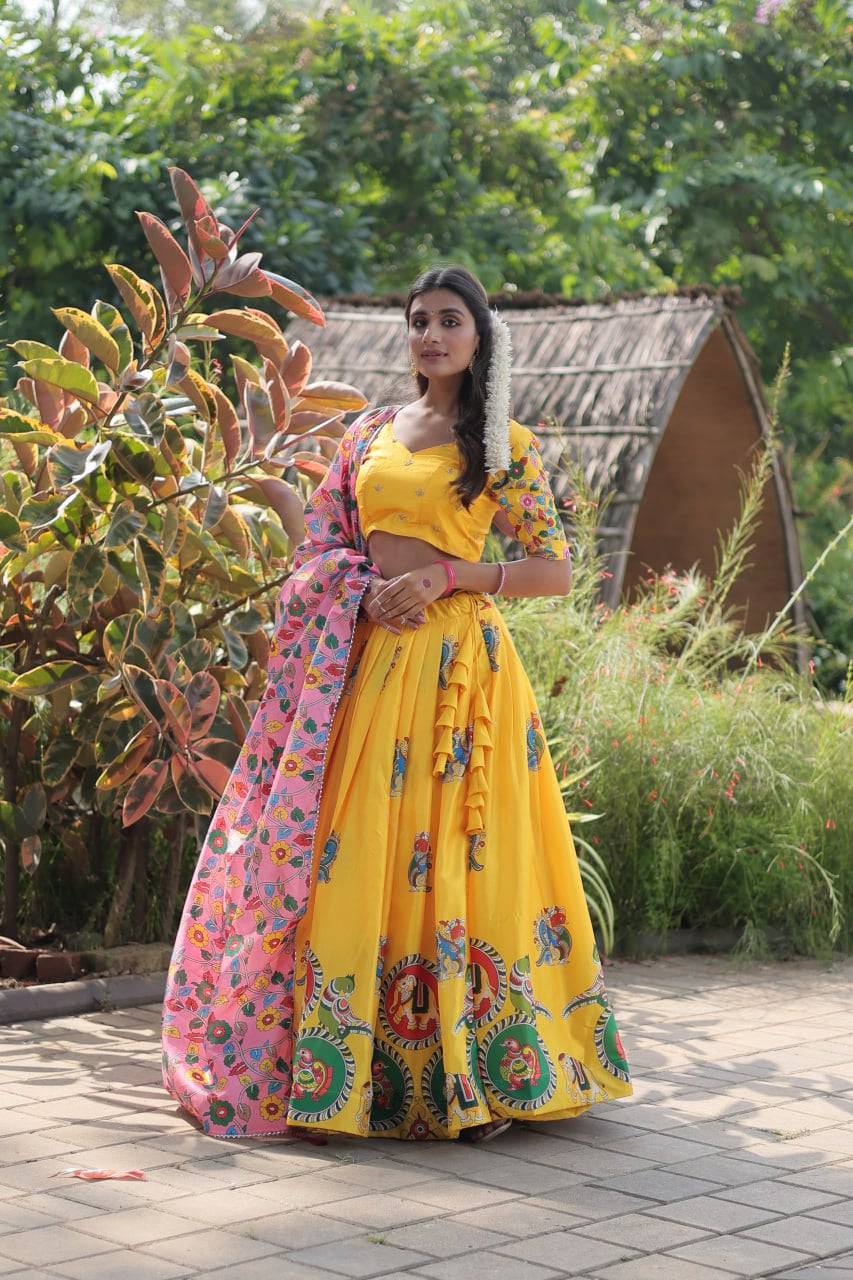 Charming Dola Silk Printed Lehenga Choli Set - Ethnicwish