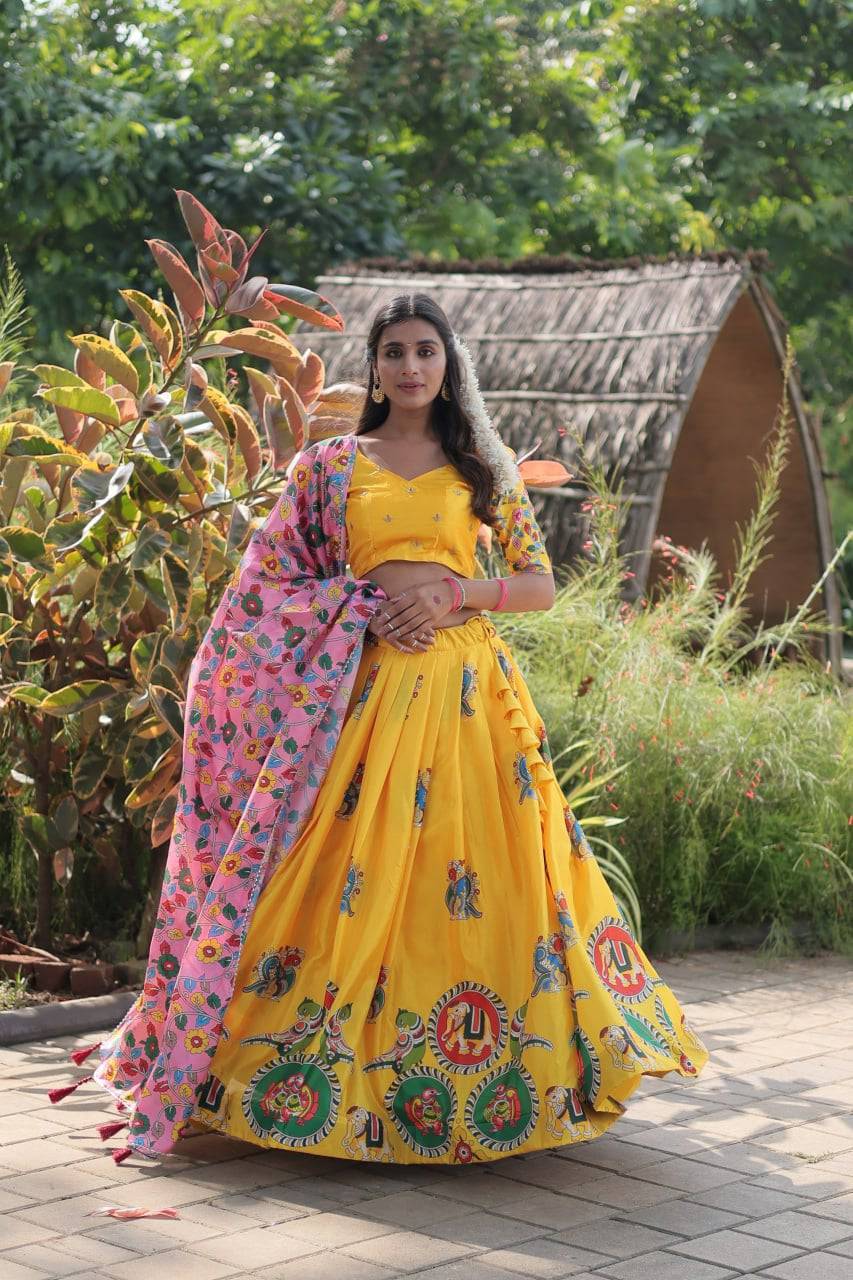 Charming Dola Silk Printed Lehenga Choli Set - Ethnicwish