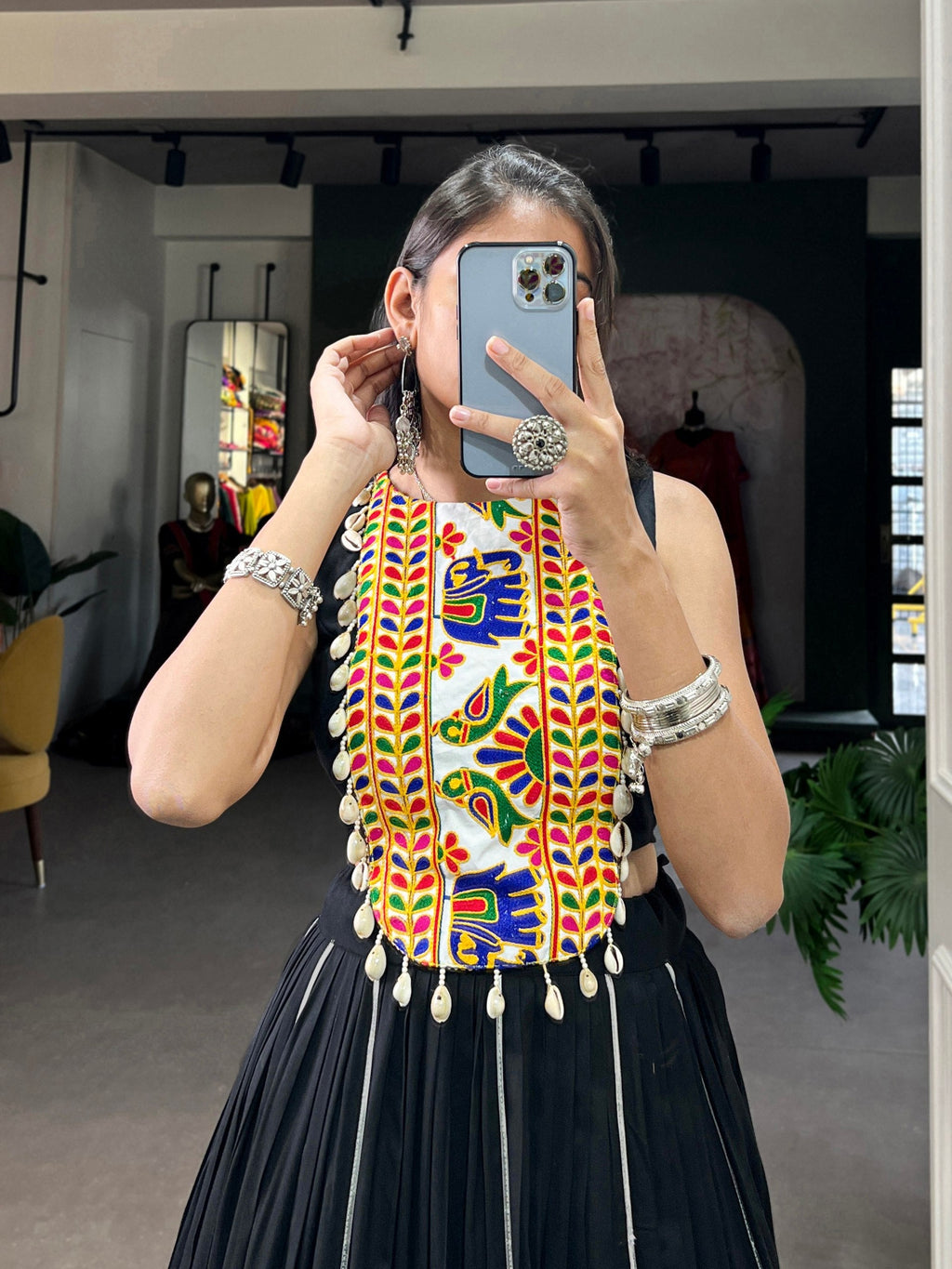 Mesmerizing Rayon Navratri Special Stitched Lehenga Choli Set - ETHNICDEAL