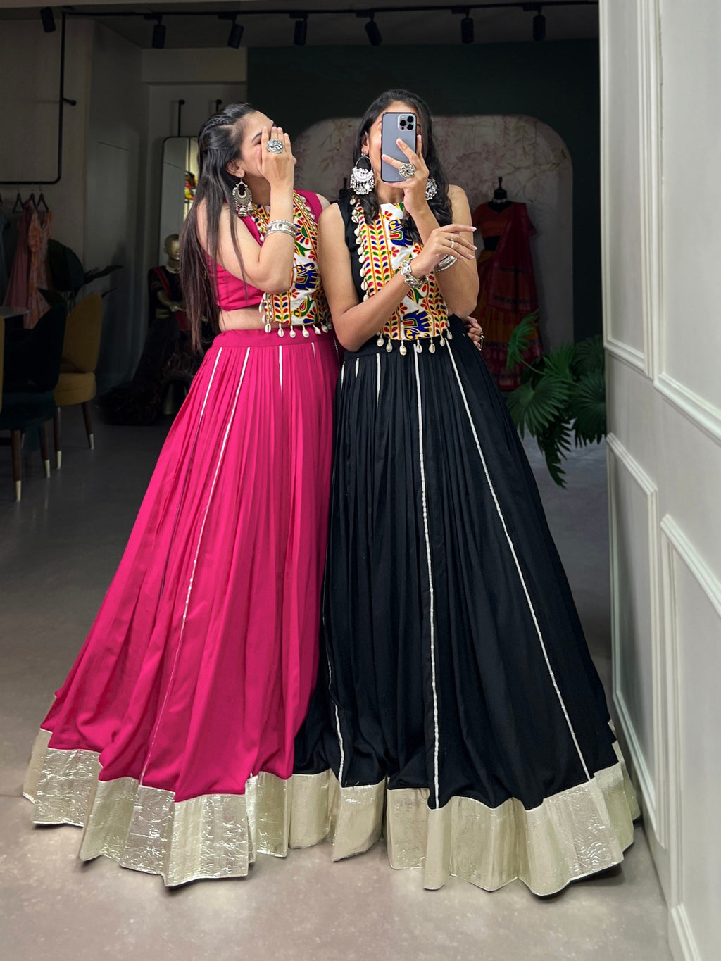 Mesmerizing Rayon Navratri Special Stitched Lehenga Choli Set - ETHNICDEAL