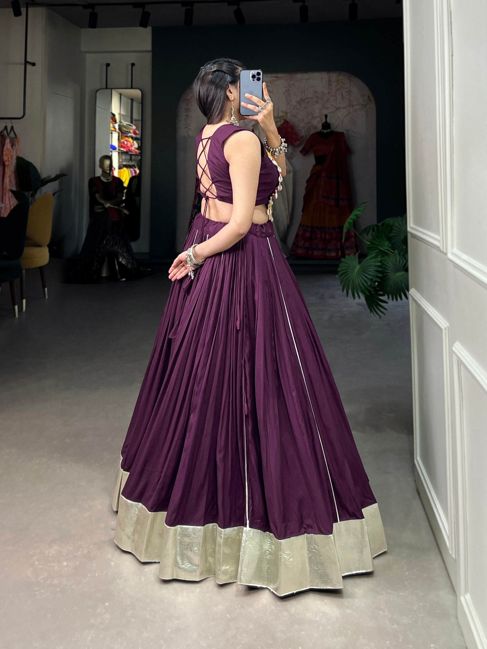 Mesmerizing Rayon Navratri Special Stitched Lehenga Choli Set - ETHNICDEAL