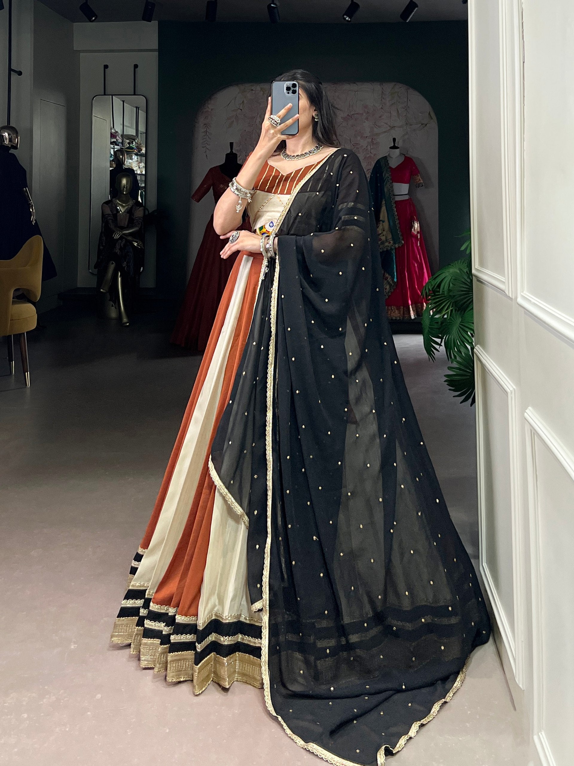 Exquisite Chinon Sequins Lace Worked Lehenga Choli Set - ETHNICDEAL