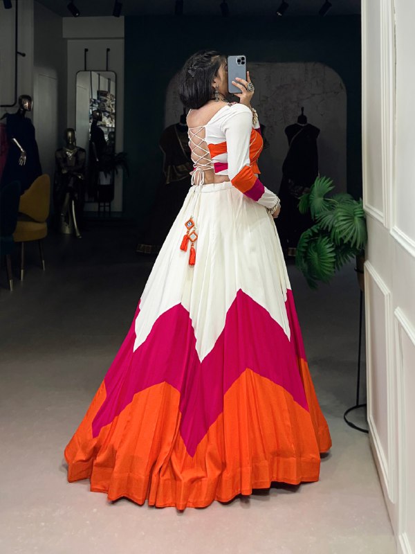 Navratri Wear Pure Rayon Fully Flared Lehenga Choli - ETHNICDEAL