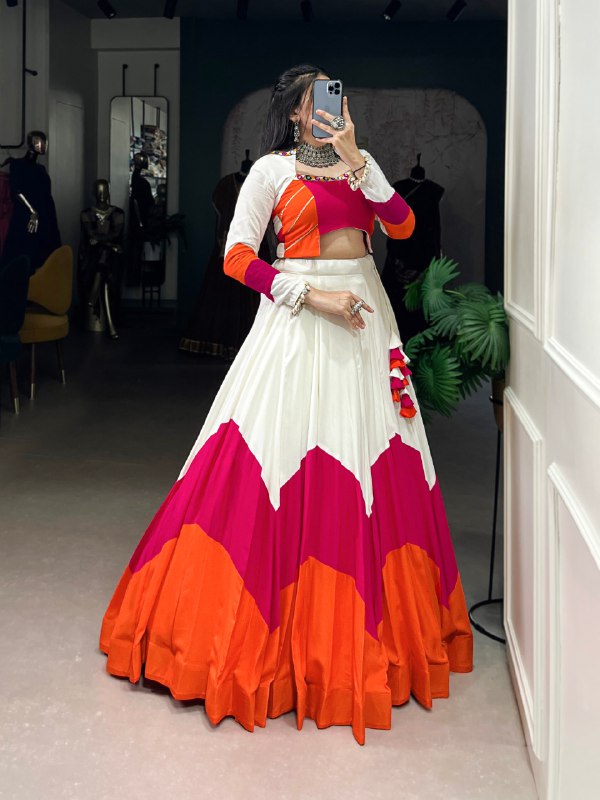 Navratri Wear Pure Rayon Fully Flared Lehenga Choli - ETHNICDEAL