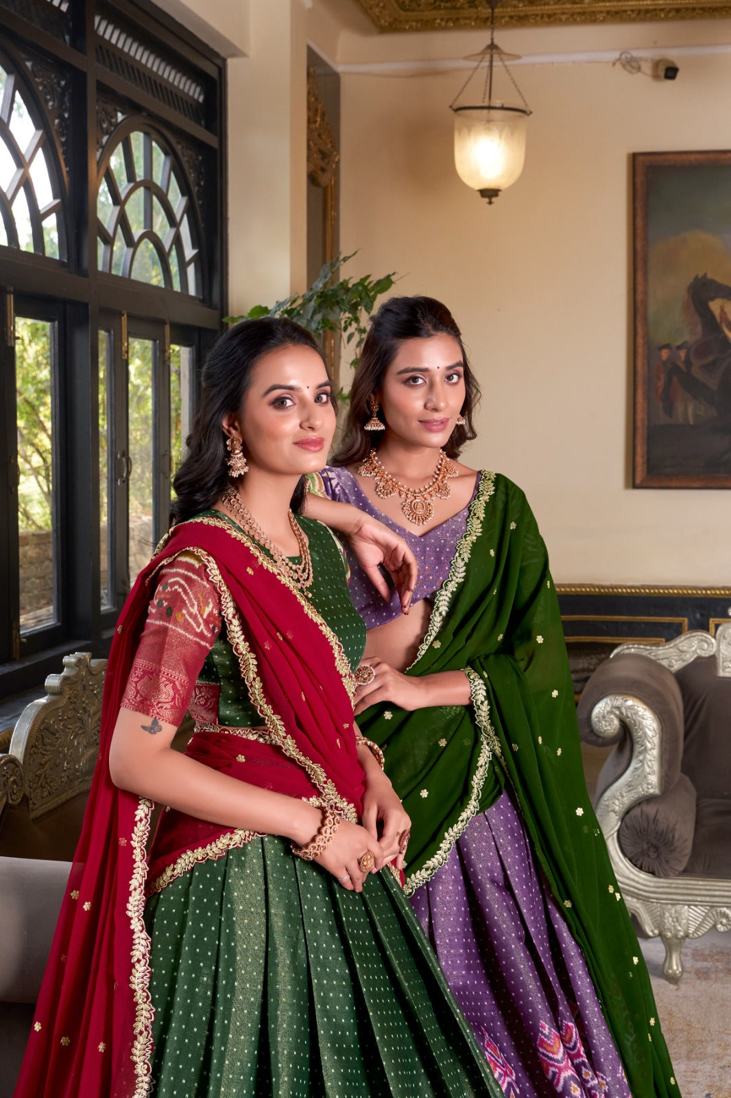 Ravishing Kanchipuram Silk Printed Weaving Worked Lehenga Choli - ETHNICDEAL