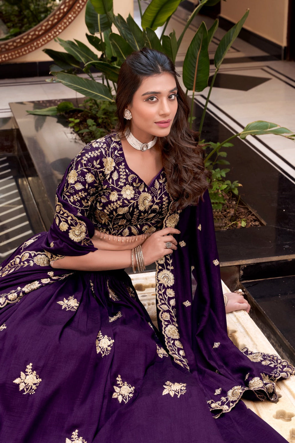 Magnificent Pearl Cording Sequins Worked Designer Lehenga Choli - ETHNICDEAL