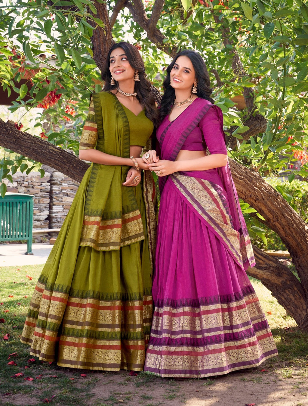 Exquisite Pure Chanderi Zari Weaving Worked Lehenga Choli - ETHNICDEAL