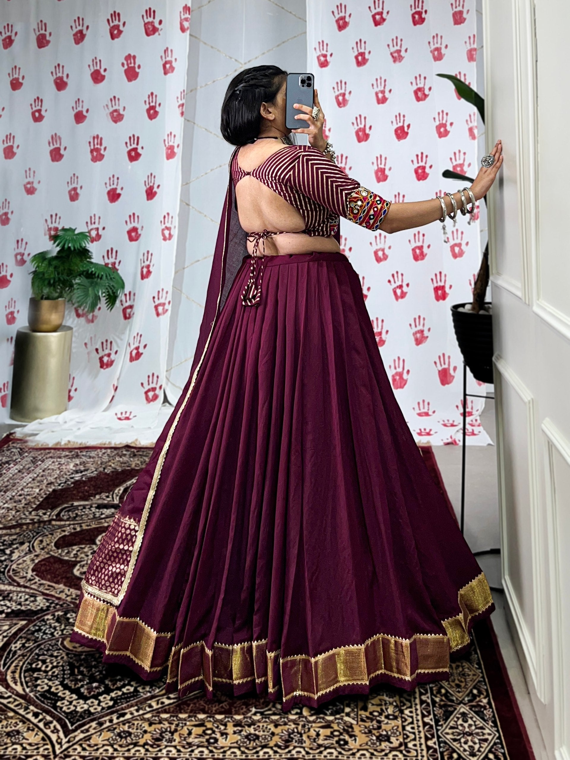 Graceful Pure Chanderi Zari Weaving Worked Lehenga Choli - ETHNICDEAL