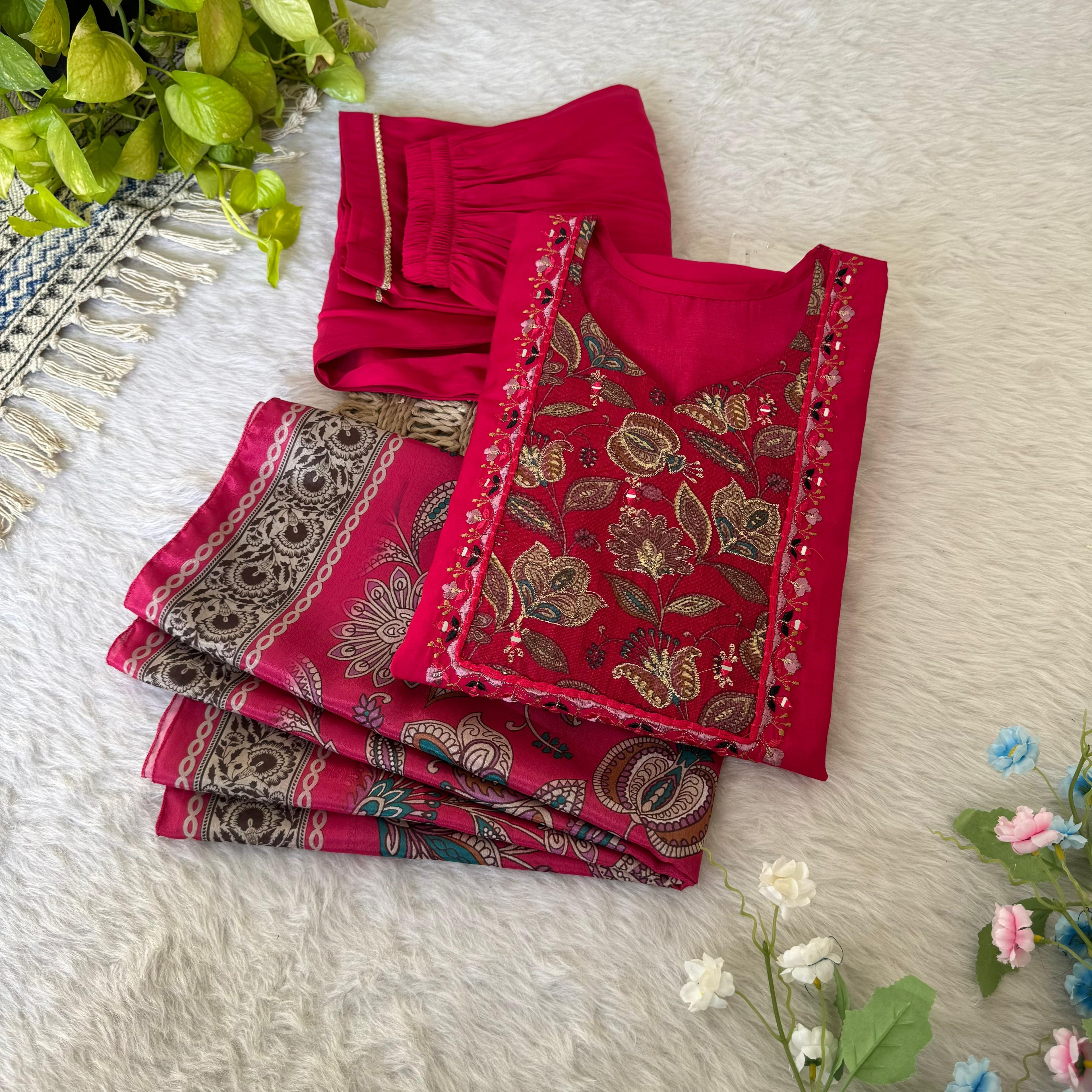 Delightful Maroon Fully Stitched Designer Anarkali Pant Suit - Ethnicwish