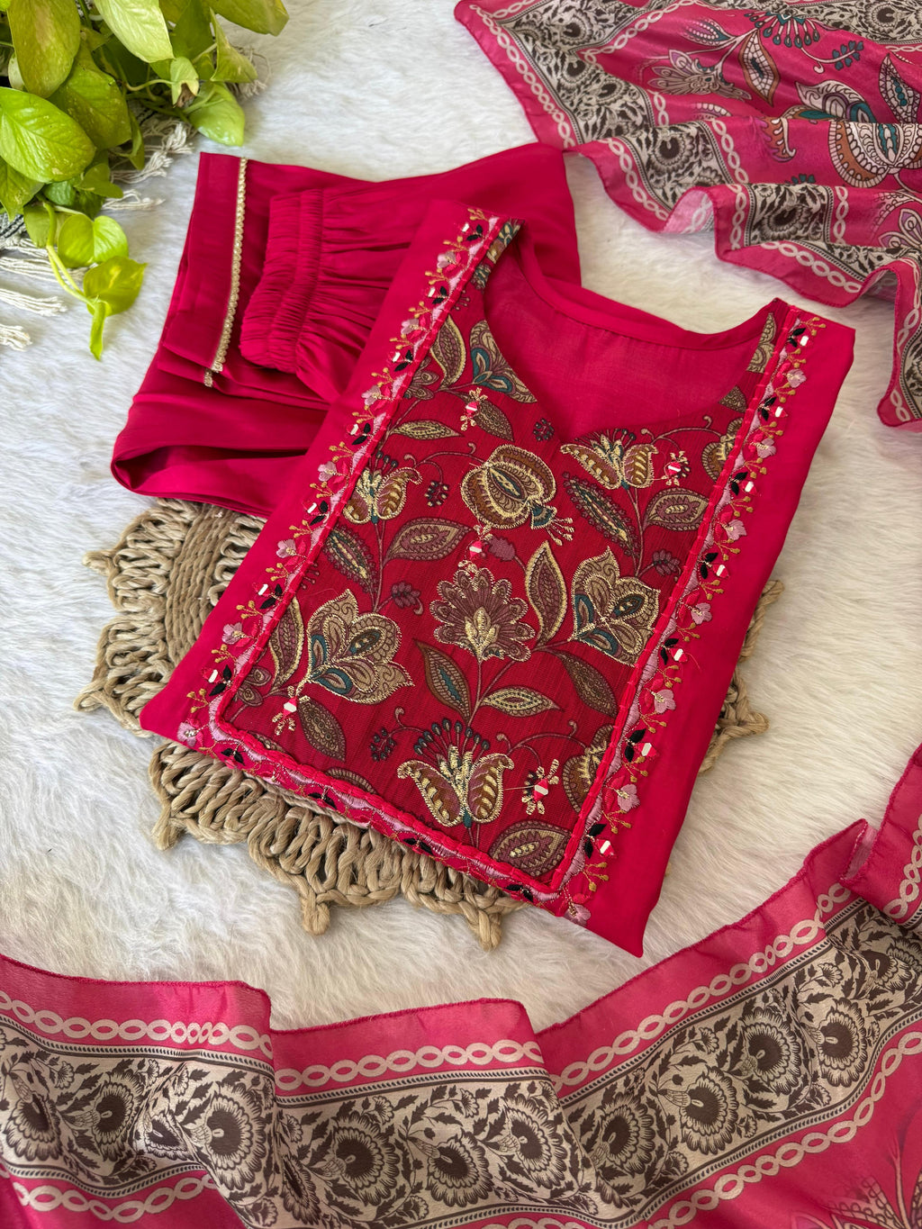 Delightful Maroon Fully Stitched Designer Anarkali Pant Suit - Ethnicwish