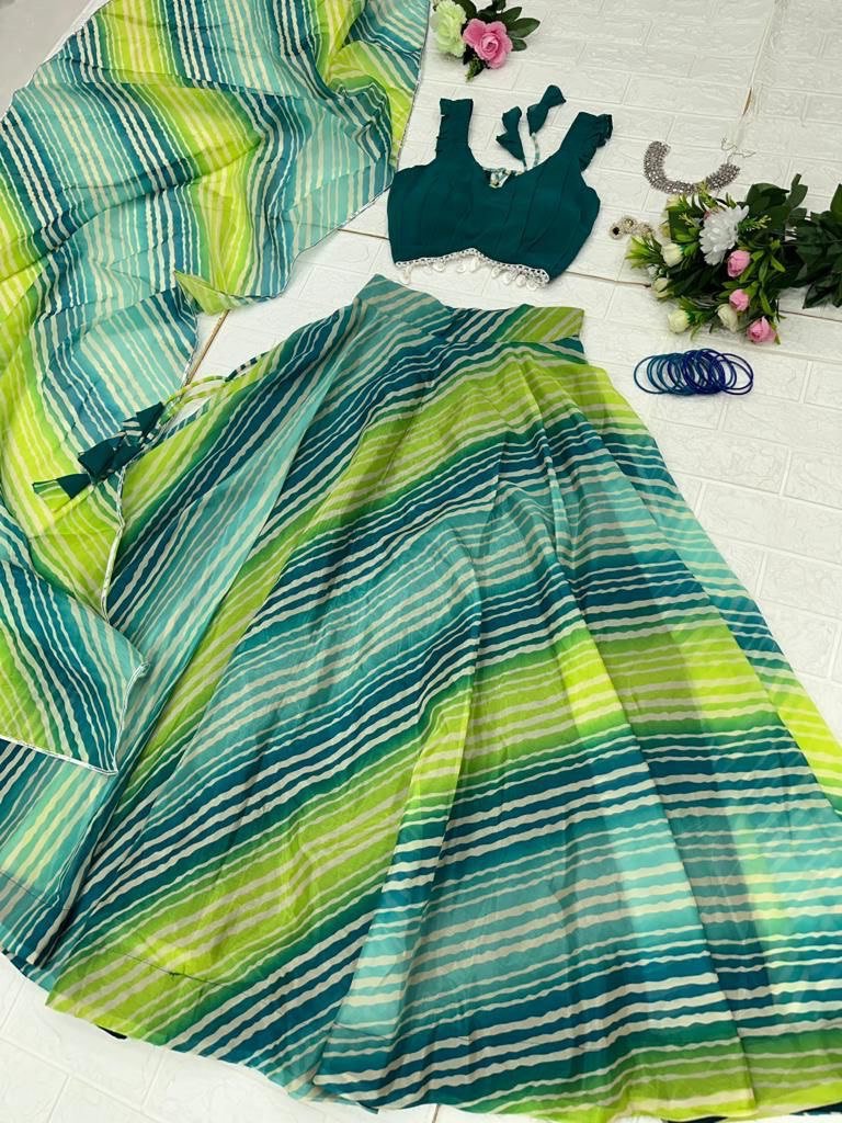 Fetching Georgette Fully Stitched Digital Printed Lehenga Choli - Ethnicwish