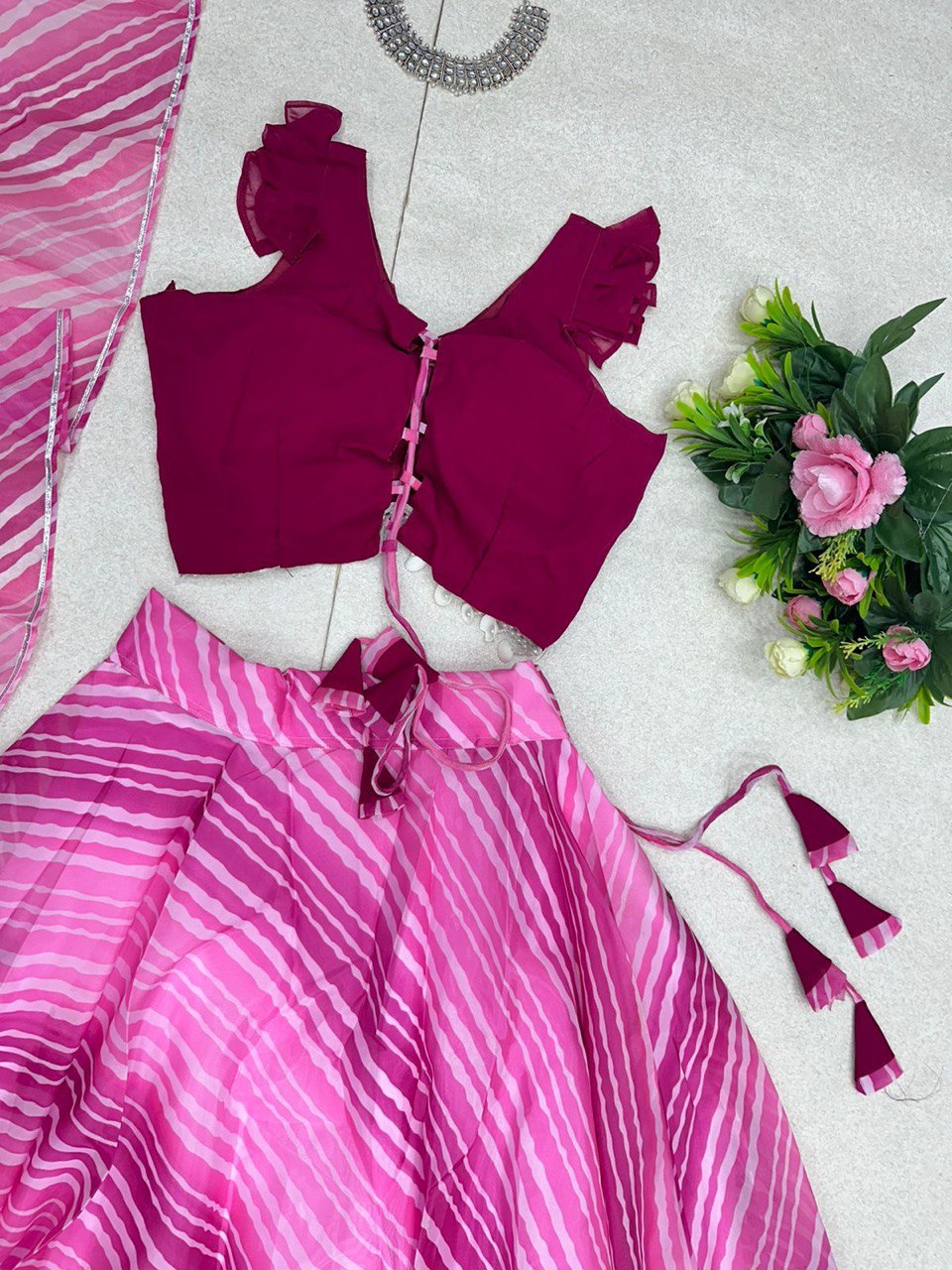 Fetching Georgette Fully Stitched Digital Printed Lehenga Choli - Ethnicwish