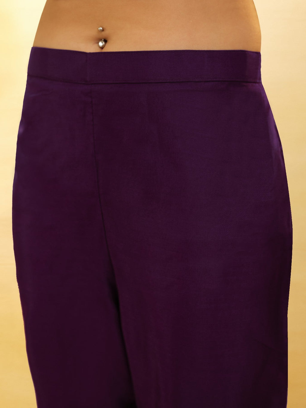 Graceful Purple Organza Anarkali Pant Suit with Dupatta - ETHNICDEAL