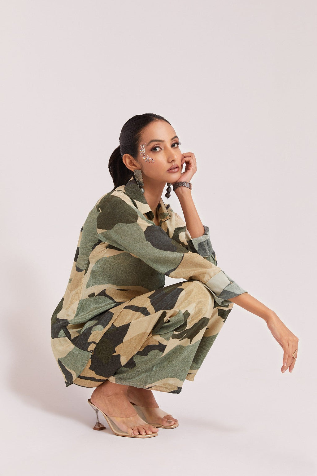 Multi-Color Printed Crepe Co-Ord Set - Ready To Wear Elegance - ETHNICDEAL