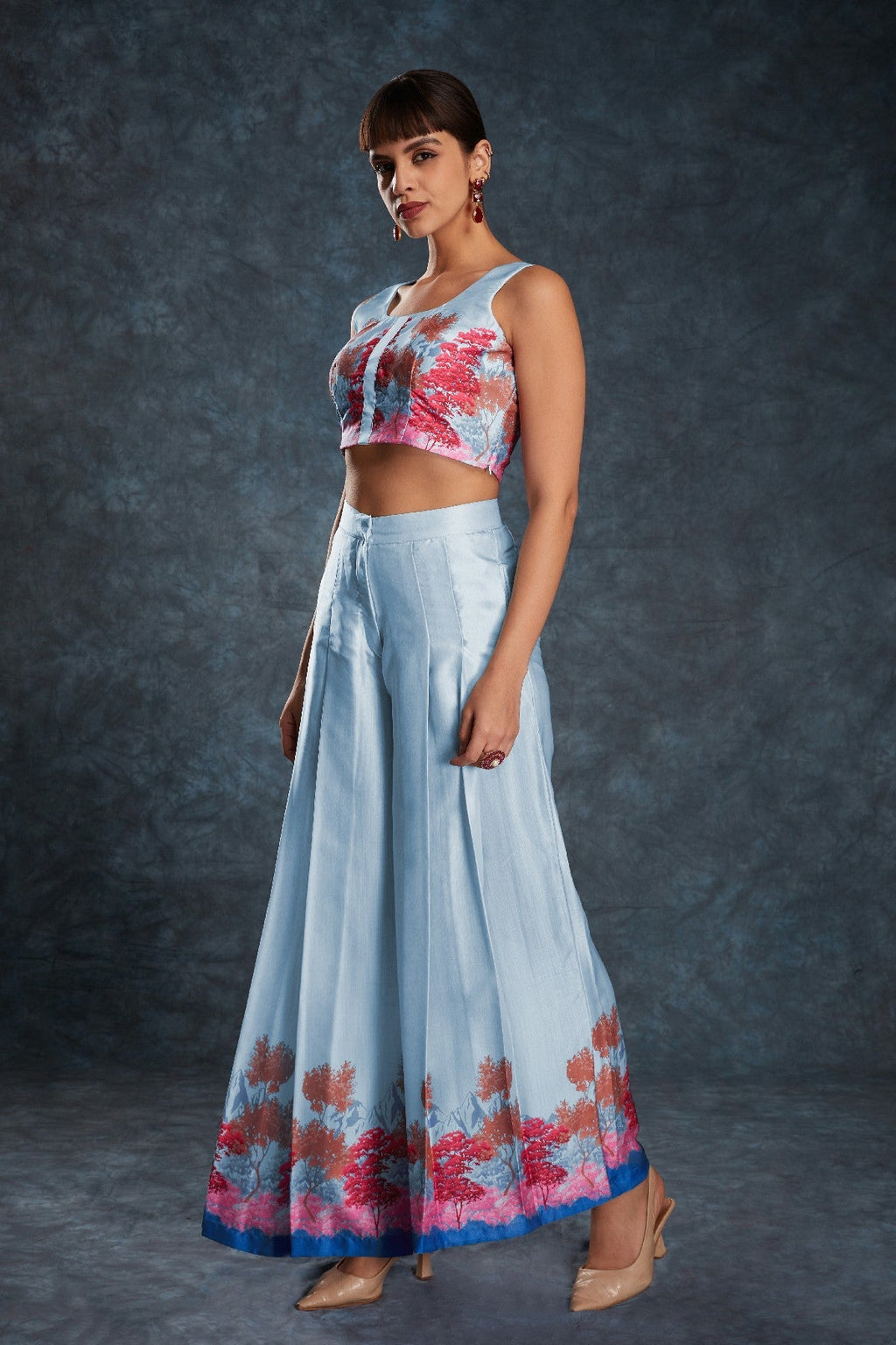 Sky Blue Satin Co-Ord Set – Luxe Comfort Meets Everyday Chic - ETHNICDEAL
