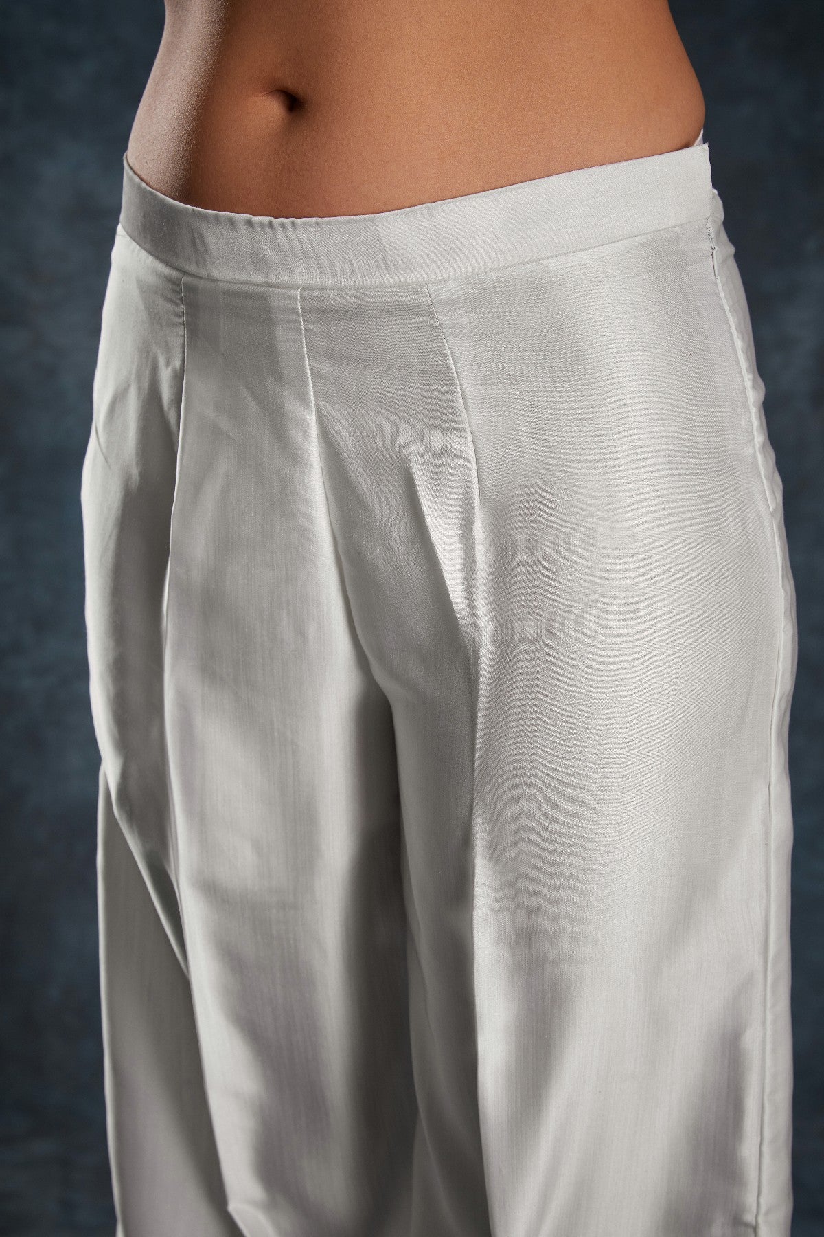 White Printed Linen Satin Co-Ord Set – Minimalist Luxe With  Modern Twist - ETHNICDEAL