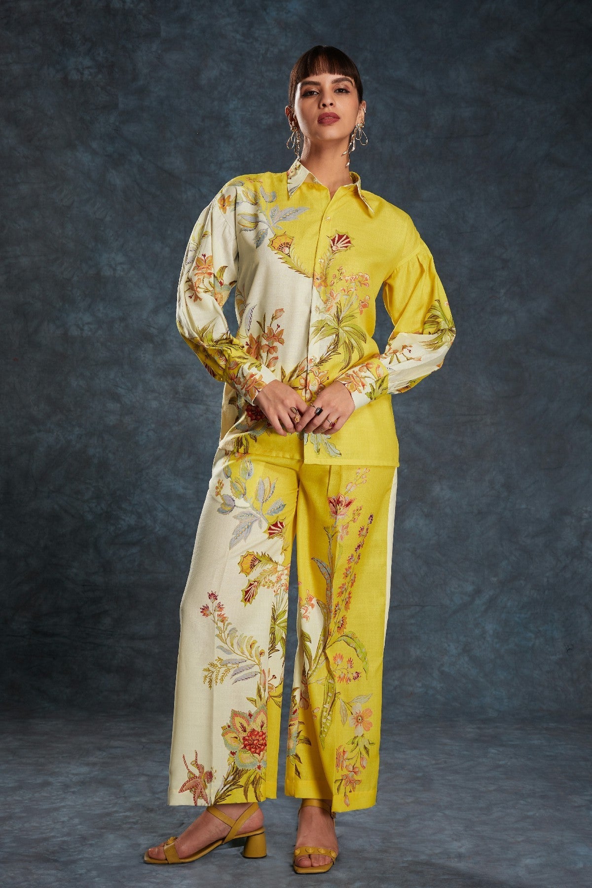 Yellow Printed Linen Co-Ord Set – Chic & Comfortable Everyday Style - ETHNICDEAL
