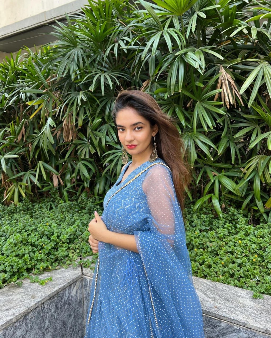 Blue Georgette Lehenga With Resham & Sequin Embroidery - ETHNICDEAL